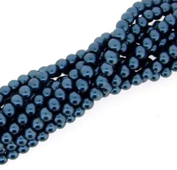 Chinese Glass Pearl Round 4mm 200pcs Air Force Blue